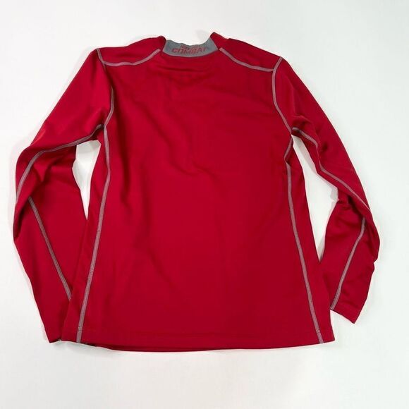 Nike Pro Combat Dri-Fit Shirt Mens Medium Red Fitted Hyperwarm Long Sleeve - Picture 10 of 11